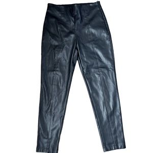 Ann Taylor Black Faux Leather Skinny Jeans